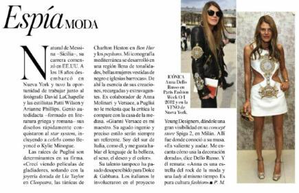 Anna dello Russo in Fausto Puglisi su Vogue Spain