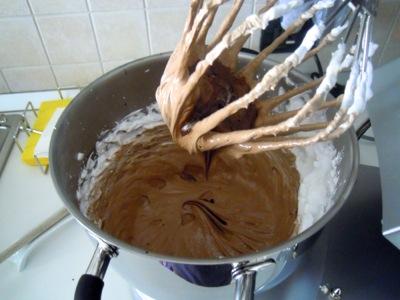 Semifreddo al cioccolato fondente su salsa di frutti di bosco