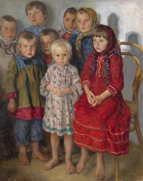 Nikolai Bogdanov Belsky (1868-1945): Il giorno delle ammissioni (Olio su tela)