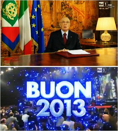 L'ultimo messaggio di Napolitano e lo show L'anno che verrà i più visti del 31 dicembre 2012