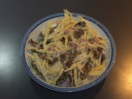 Trofie con radicchio di Treviso e prosciutto cotto Trofie con radicchio di Treviso e prosciutto cotto
