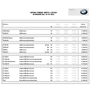 Il nuovo listino prezzi BMW Motorrad 2013 Listino prezzi BMW Motorrad