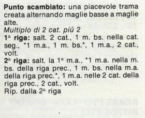 Punti all'uncinetto: punto alternato, punto doppio, punto scambiato, punto a scacchiera