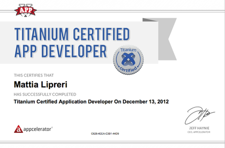 Certificazione App Developer Titanium