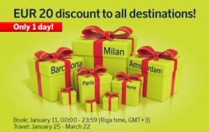 AirBaltic: offerta lampo – 20€ di sconto su tutte le destinazioni
