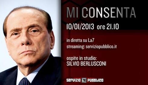 Mi consenta, Santoro, si contenga. Ogni sua parola è un voto per Berlusconi. Mi consenta, Santoro, si contenga. Ogni sua parola è un voto per Berlusconi.