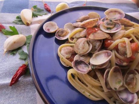 Trenette con le Arselle ( Vongole ) .