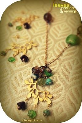 Leaves earrings & necklace