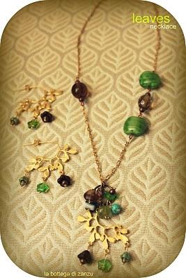 Leaves earrings & necklace