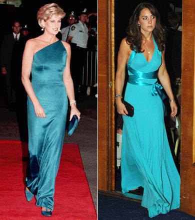 Lady Diana e Kate Middleton abito azzurro