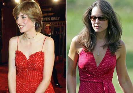 Lady Diana e Kate Middleton vestitino pois