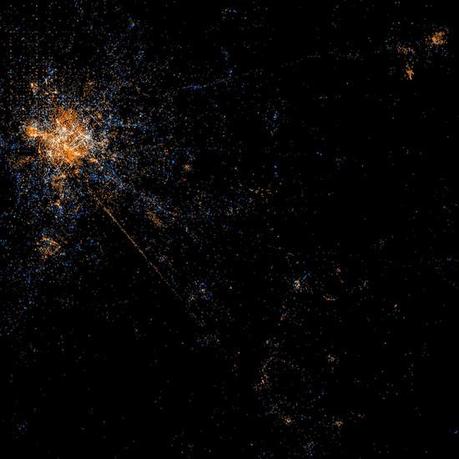 Incredibile Mappa aerea degli utenti di Twitter e Flickr