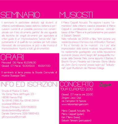 Seminario di Marco Cappelli a Faenza 6 -7 marzo 2013