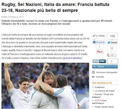 Vittoria storica per il Rugby contro la Francia, ma ... guardate un pò qua!