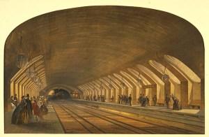 Lithograph of Baker Street Station