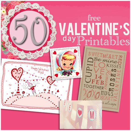 50 Valentine's Day Printables; Collection by Little Yellow Barn, featured @printabledecor1