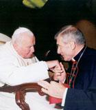 Sua Santità il Papa Giovanni Paolo II e il Cardinale Gran Priore Mario F. Pompedda