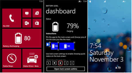 Battery Level per smartphone Nokia Lumia Windows Phone 8