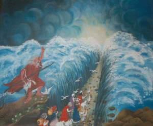 Mosè apre il Mar Rosso.