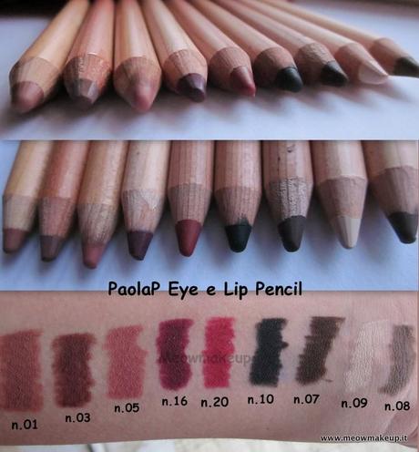 Anteprima: PaolaP Eye e Lip Pencil Swatches
