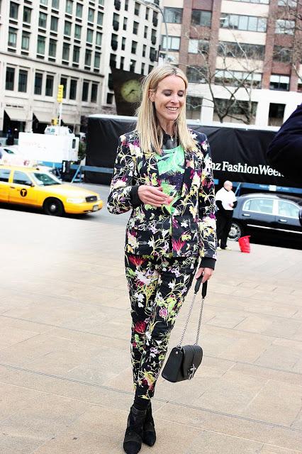 New York Fashion Week Street Style : Printed Suits