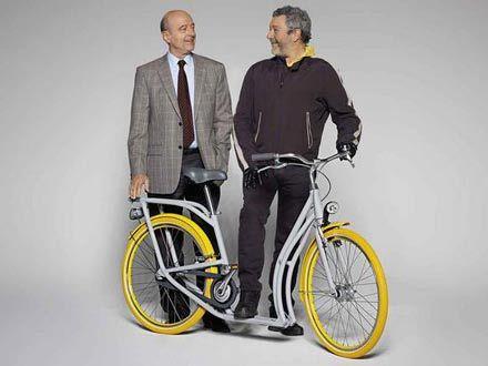 Alain Juppé e Philippe Starck con la Pibal