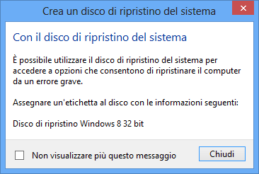 Come creare un disco di ripristino in Windows 8, per riparare installazione danneggiata disco ripristino2.png