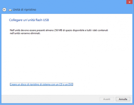 Come creare un disco di ripristino in Windows 8, per riparare installazione danneggiata disco ripristino.png