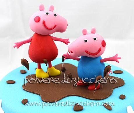 Torta Peppa Pig pozzanghere di fango, Peppa Pig muddy puddles cake