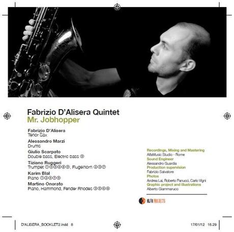 Fabrizio D'Alisera Quintet: Mr. Jobhopper (Alfamusic 2012)