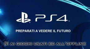 PlayStation 4: sì all’usato e giochi utilizzabili anche offline PlayStation 4 - Sì all'usato ed all'offline - Logo