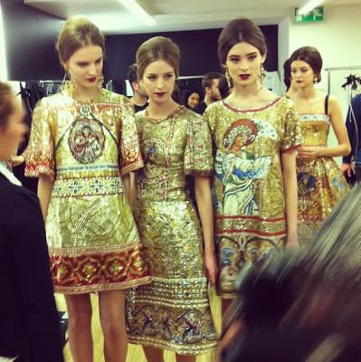 Dolce & Gabbana Winter 2014 Womens Fashion: Backstage