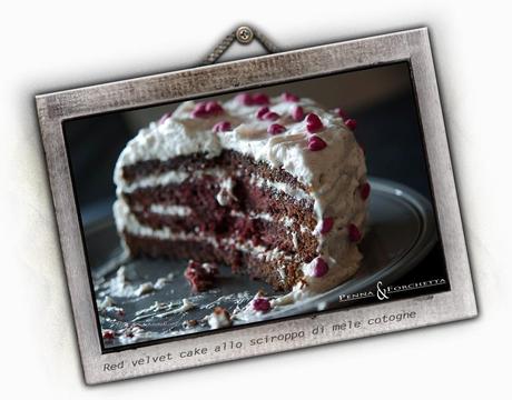 Red velvet cake con glassa allo sciroppo di mele cotogne - Red Velvet Cake with quince's syrup frosting
