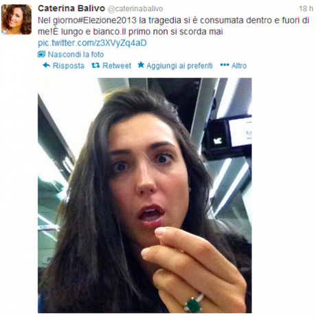 caterina balivo capello bianco su twitter