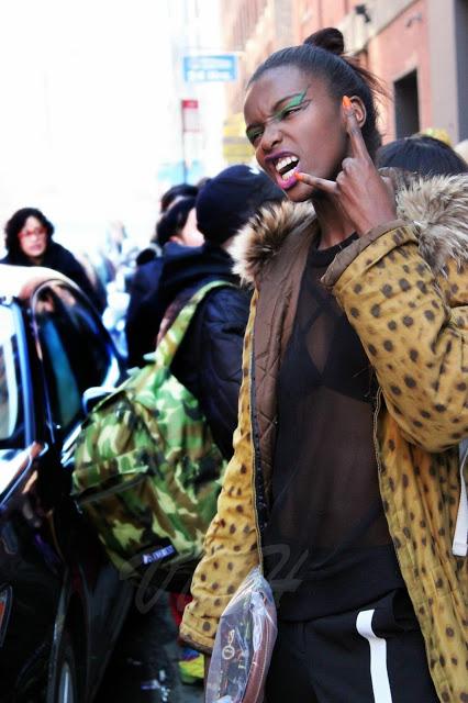 New york Fashion Week Street Style :Jeremy Scott Model