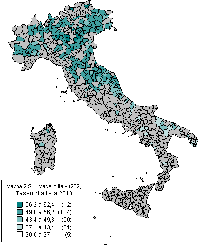 Sviluppo locale - Tasso di attività Made in Italy