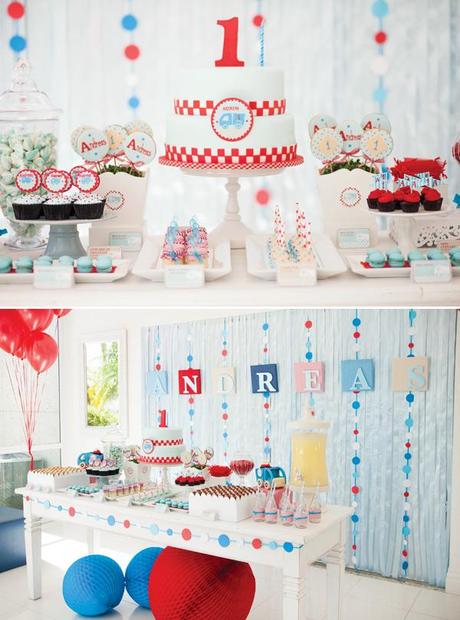 Modern Little Blue Truck First Birthday Party