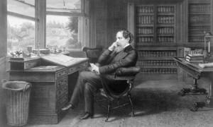 Charles Dickens nel suo studio