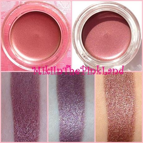 Color Tattoo 24h by Maybelline. Swatches dei numeri 30, Always Green, 65, Pink Gold, e 70, Metallic Pomegranate.