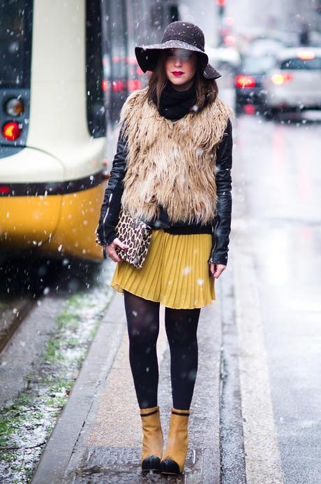 MFW Day 3 - The Outfit: Yellow in the snow