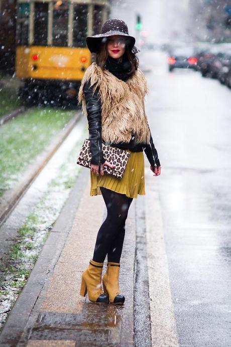 MFW Day 3 - The Outfit: Yellow in the snow