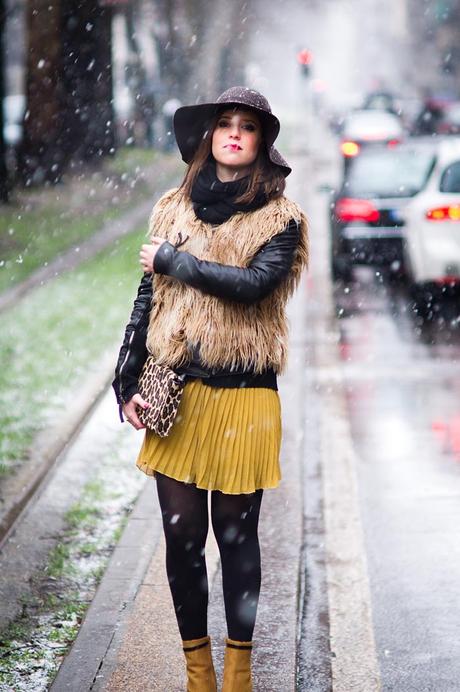 MFW Day 3 - The Outfit: Yellow in the snow