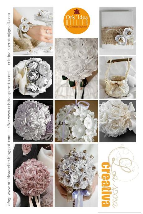 ABITO DA SPOSA CON RICICLO DI TESSUTI E CARTA DA IMBALLO (Abilmente 7-10 Marzo 2013) / Upcycled fabric and scrap paper bridal gown
