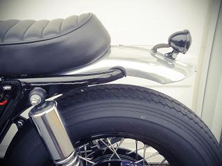 Custom Honda CB750 on vintage Shinko tyres