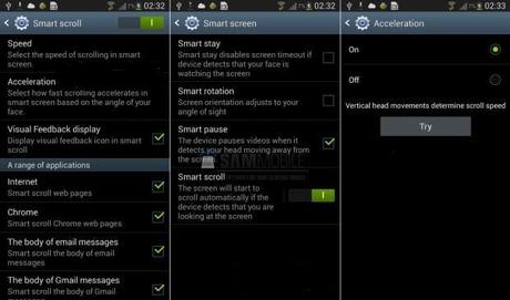 Galaxy S3 Smart scroll