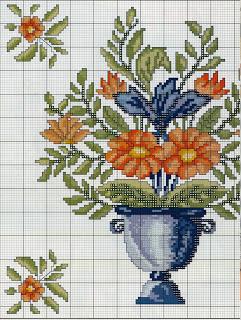 Schema punto croce: Un vaso con i fiori