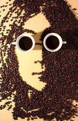 John Lennon Portrait in Coffee