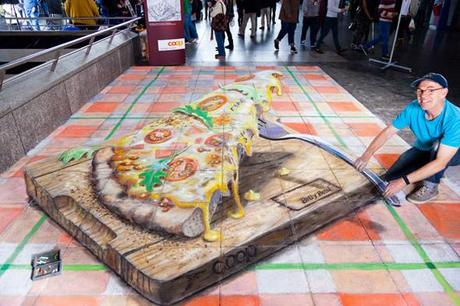 Zurich Pizza Pavement Drawing 