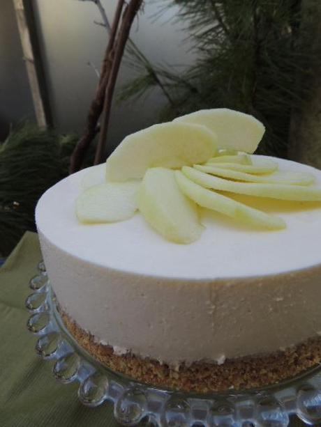 Una cheesecake alla mela verde