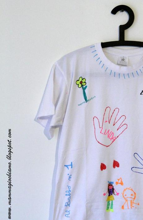 Festa del papà: t-shirt decorata dai bambini